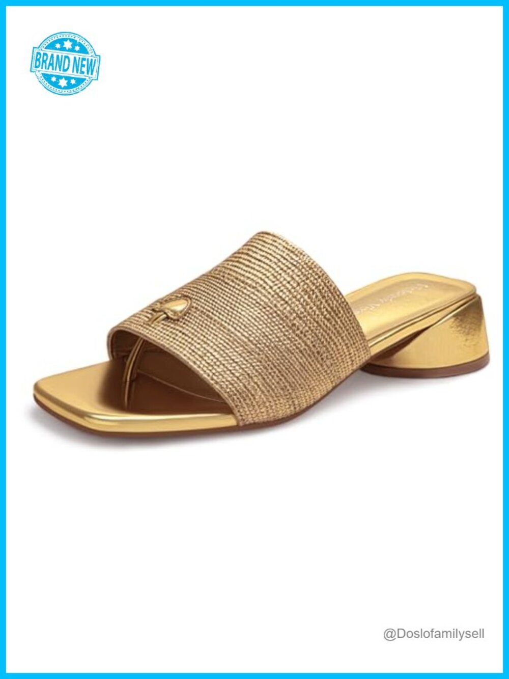 Faux Leather Square Open Toe Kitten Heel Slide Mule Sandals